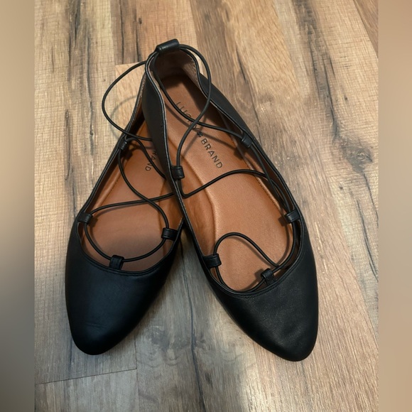 Lucky Brand Shoes - Black - Aviee Ballet Flats - Tie Up - Size 7.5 - Picture 2 of 4